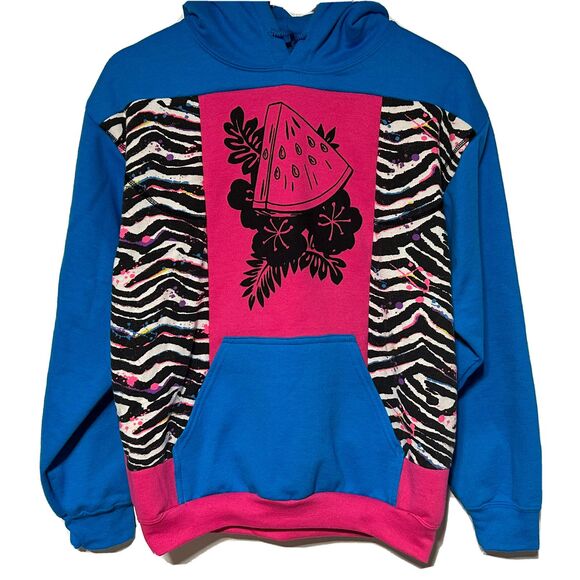 Tops - Upcycled Reworked Refashioned Womens/Mens Hoodie Sweatshirt OOAK Color Block